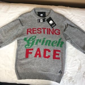 Resting Grinch Face Funny Xmas Sweater